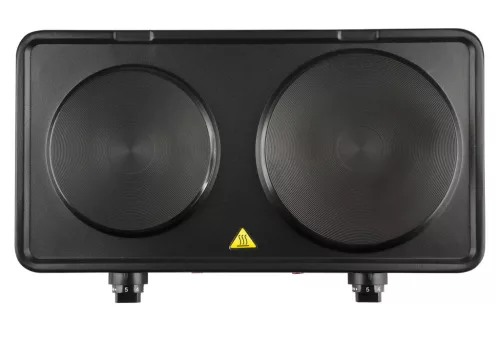 Girmi PE36 Piastra Dupla elektromos tűzhely öntöttvas főzőlapokkal (nagy tányér: 18,5 cm, kis tányér 15,5 cm átmérőjű), 1500W / 1000W teljesítményű