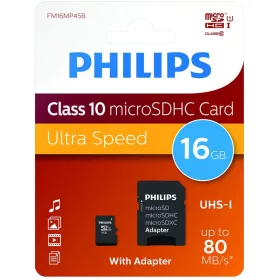   Philips 16Gb microSDHC memóriakártya + SD adapter, Class 10, UHS-I, U1 (PH669074)