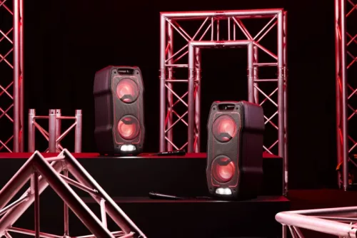 SHARP PS-931 Party hangszóró mikrofonnal, fekete