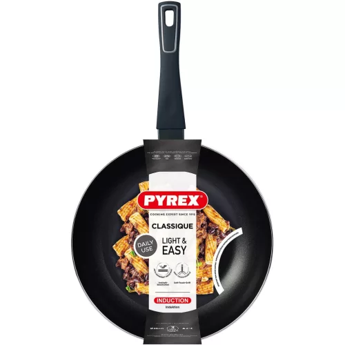 Pyrex PY-1133-GY  28cm Wok serpenyő indukciós - Fekete