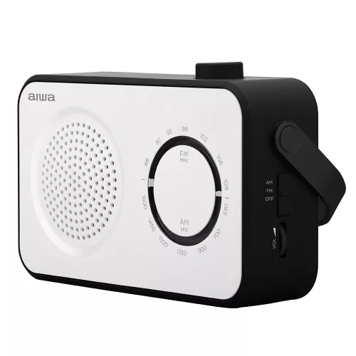 Aiwa R-190BW Stílusos és Hordozható Rádió a Mindennapokra, fehér/fekete színben