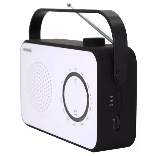 Aiwa R-190BW Stílusos és Hordozható Rádió a Mindennapokra, fehér/fekete színben