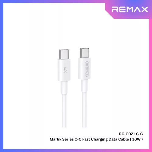 Remax RC-C021Type-c to Type-c 100cm -es gyorstöltő kábel 30W, fehér