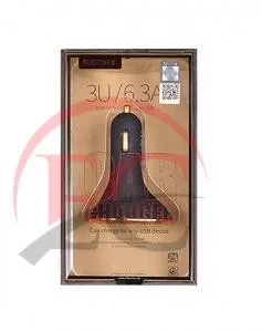 Remax RCC 302 szivargyújtó töltő 3xUSB 6,3A fekete