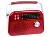 Trevi RDA 70 BR Klasszikus Retro FM/AM/SW rádió, Bluetooth-tal, USB és SD kártya bemenettel, beépített akkuval, piros szín (RDA70BR02)
