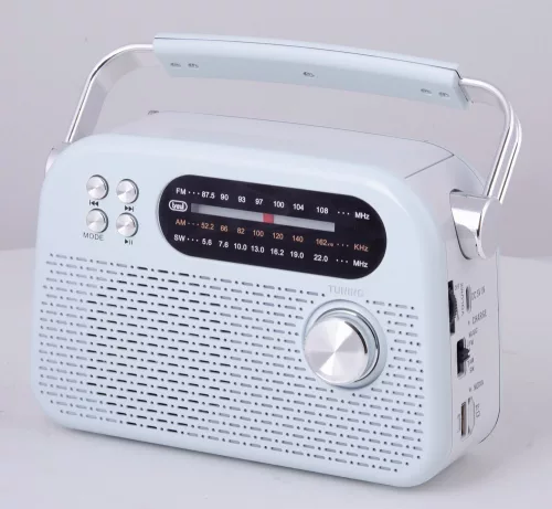 Trevi RDA 70 BR Klasszikus Retro FM/AM/SW rádió, Bluetooth-tal, USB és SD kártya bemenet, beépített akku, zöldes-kék szín (RDA70BR04)