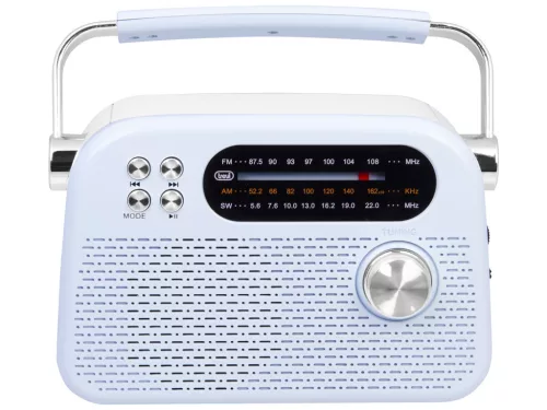 Trevi RDA 70 BR Klasszikus Retro FM/AM/SW rádió, Bluetooth-tal, USB és SD kártya bemenet, beépített akku, zöldes-kék szín (RDA70BR04)