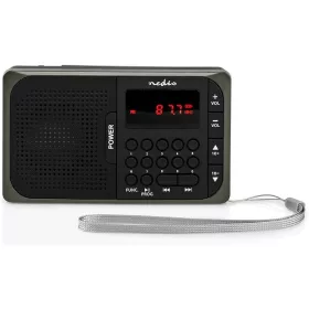   Nedis RDFM2100GY hordozható FM rádió USB és microSD lejátszással, PLL digitális hangolással