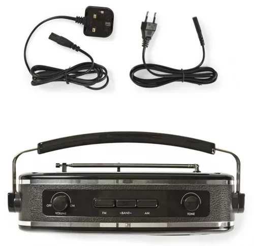 Nedis RDFM5000BK Retro asztali rádió, 4,5W