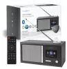 Nedis RDIN3000BK Asztali internet rádió Internet Rádió Asztali Kivitel | Bluetooth® / Wi-Fi | FM / Internet | 2.4 " | Színes Képernyő 18 W Távvezérelt App szabályozott