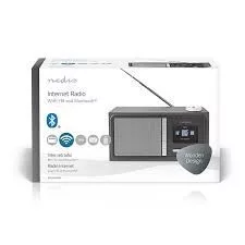 Nedis RDIN3000BK Asztali internet rádió Internet Rádió Asztali Kivitel | Bluetooth® / Wi-Fi | FM / Internet | 2.4 " | Színes Képernyő 18 W Távvezérelt App szabályozott