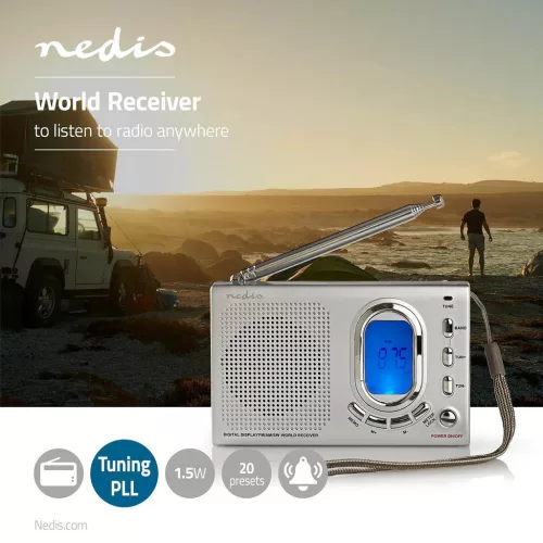 Nedis RDWR1000GY FM Rádió