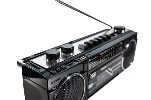 Trevi RR501 Hordozható kazettás rádió és MP3/USB lejátszó, Bluetooth funkcióval - fekete