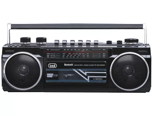 Trevi RR501 Hordozható kazettás rádió és MP3/USB lejátszó, Bluetooth funkcióval - fekete