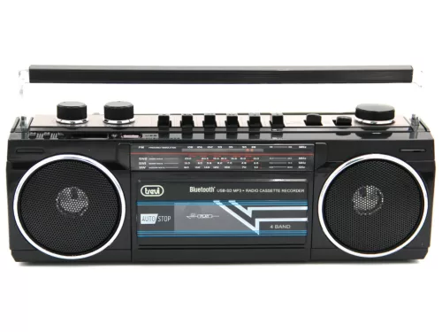 Trevi RR501 Hordozható kazettás rádió és MP3/USB lejátszó, Bluetooth funkcióval - fekete