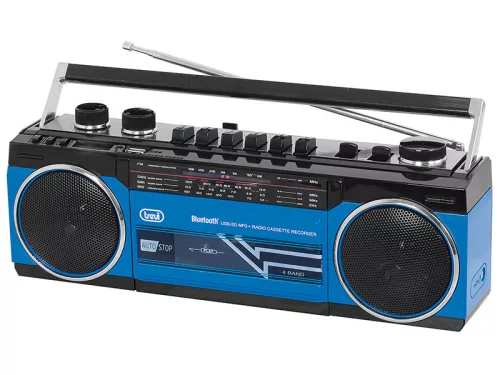 Trevi RR501 Hordozható kazettás rádió és MP3/USB lejátszó, Bluetooth funkcióval - kék