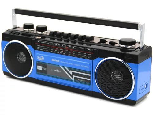 Trevi RR501 Hordozható kazettás rádió és MP3/USB lejátszó, Bluetooth funkcióval - kék