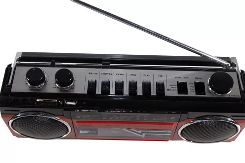 Trevi RR501 Hordozható kazettás rádió és MP3/USB lejátszó, Bluetooth funkcióval - piros
