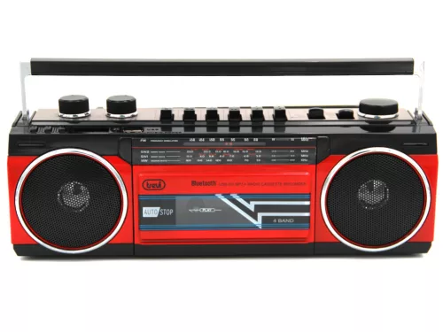 Trevi RR501 Hordozható kazettás rádió és MP3/USB lejátszó, Bluetooth funkcióval - piros