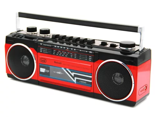 Trevi RR501 Hordozható kazettás rádió és MP3/USB lejátszó, Bluetooth funkcióval - piros