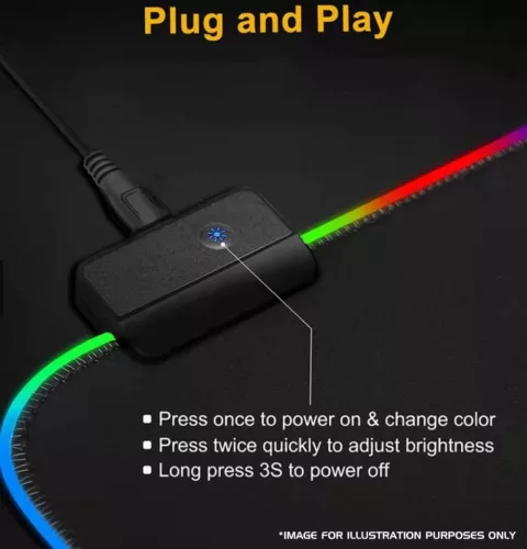 Forev RS-02 szövet borítású gamer egérpad rgb led világítással (250x350mm)