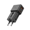 JELLICO univerzális utazó adapter S6 PD 25W 1xUSB-C + 1xUSB QC3.0, fekete