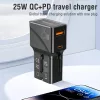 JELLICO univerzális utazó adapter S6 PD 25W 1xUSB-C + 1xUSB QC3.0, fekete