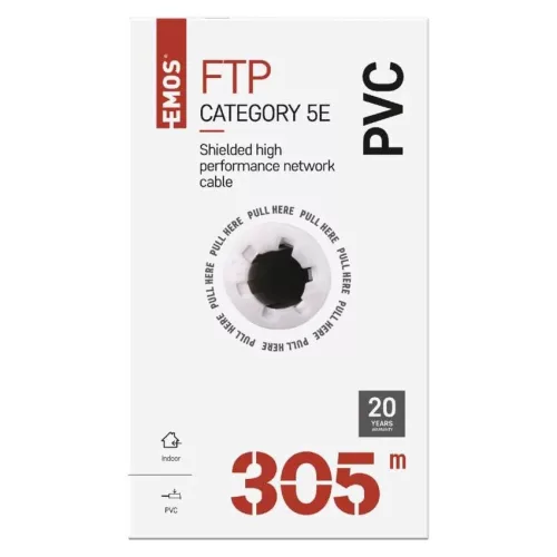 EMOS S9221 FTP kábel CAT 5, réz, (Gigabit Ethernet) 305m