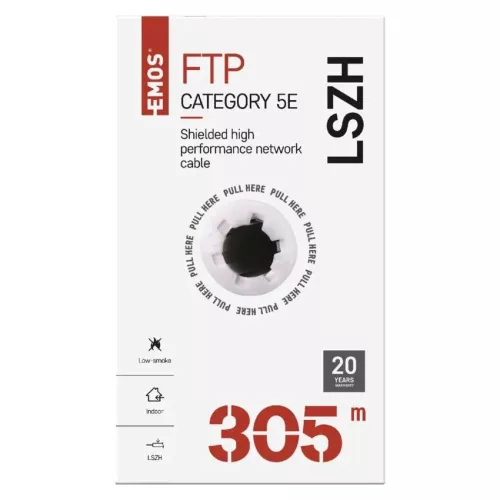 EMOS S9222 FTP kábel CAT 5 LSZH, réz, (Gigabit Ethernet) 305m