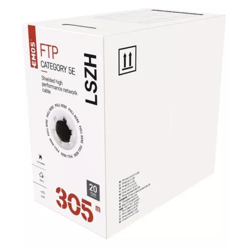 EMOS S9222 FTP kábel CAT 5 LSZH, réz, (Gigabit Ethernet) 305m