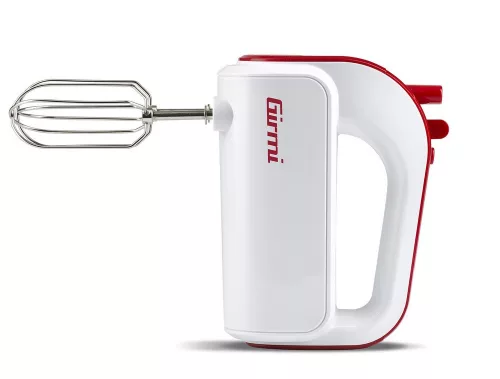 Girmi SB02 elektromos kézi mixer, 170 W teljesítmény, 5 sebességfokozat, TURBO funkció, rozsdamentes acél tartozékok, fehér/piros (SB0201)