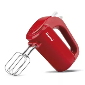   Girmi SB02 elektromos kézi mixer, 170 W teljesítmény, 5 sebességfokozat, TURBO funkció, rozsdamentes acél tartozékok, piros (SB0202)
