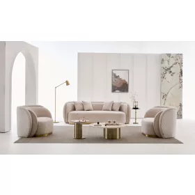  Delusso Passione 3 részes kanapé szett - Beige, SEA-S-3PASSIONE20242