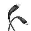 USAMS SJ251USB01 Flexibilis Micro USB kábel, fekete, 1299129