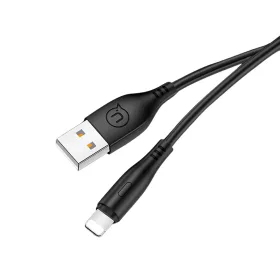 USAMS SJ266USB01 100 cm-es lightning töltő kábel fekete