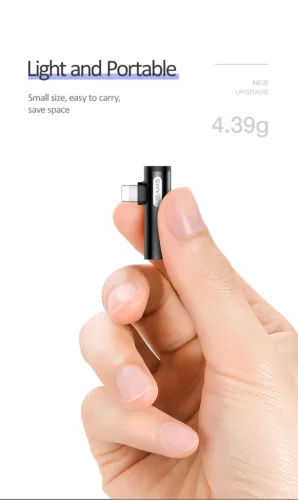 USAMS SJ276LN01 jack elosztó Iphone és iPad készülékekhez, fekete, 1299135