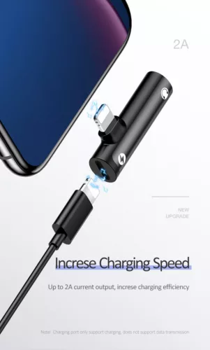 USAMS SJ276LN01 jack elosztó Iphone és iPad készülékekhez, fekete, 1299135