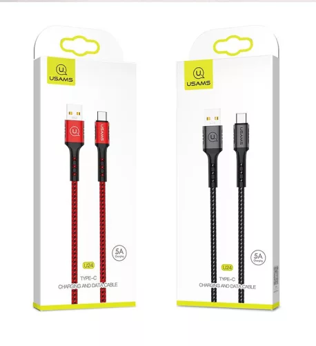 USAMS SJ289USB01 120cm-es usb-c textil borítású kábel flexibilis fejjel, 1323985