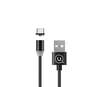   USAMS SJ293USB01 Mágneses Type-C töltőkábel, fekete, 1299150