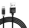 USAMS SJ294USB01 Mágneses Micro USB töltőkábel, fekete, 1299152