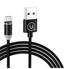   USAMS SJ294USB01 Mágneses Micro USB töltőkábel, fekete, 1299152