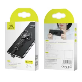   USAMS SJ359TC01 usb-c és jack adapter , telefongyűrűvel 1343867