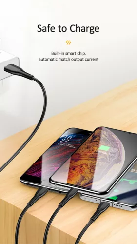 USAMS SJ367USB01 100cm-es 3 az 1 ben töltőkábel lightining , type-c, micro usb 1343868