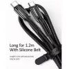 USAMS SJ402USB01 120cm-es textil borítású PD gyorstöltő kábel Type C/ Type C 100W , 1375897