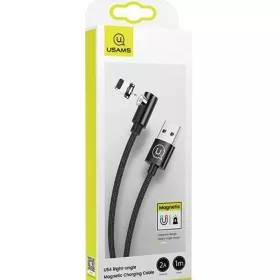   Usams SJ444USB01 Jobb Oldalas Mágneses Lightning Töltőkábel,100cm  fekete, 1337678