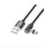 Usams SJ444USB01 Jobb Oldalas Mágneses Lightning Töltőkábel,100cm  fekete, 1337678