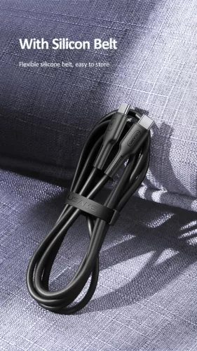 USAMS SJ459USB01 120cm-es Type-C-Type-C gyorstöltő kábel 100W, 5A 1376012