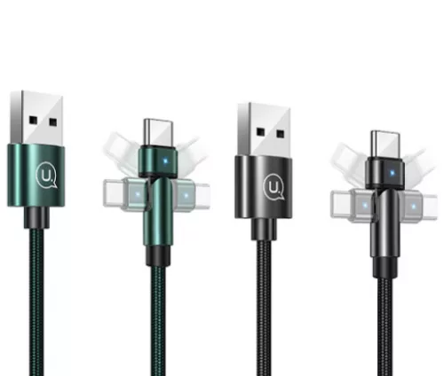 Usams SJ477USB01  Type-C töltőkábel, 180 fokban forgatható fejjel 1m 1349799