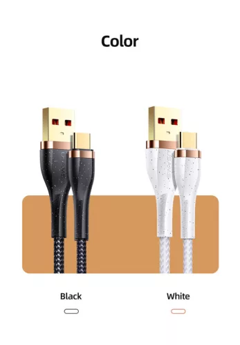 USAMS SJ488  120cm-es textil bevonatú usb-c kábel aranyozott csatlakozóval 3A , 1376011