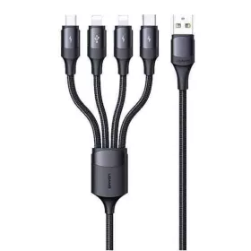   USAMS SJ516USB01 4 az 1 ben 120cm-es textil borítású töltőkábel 3A , 1375898